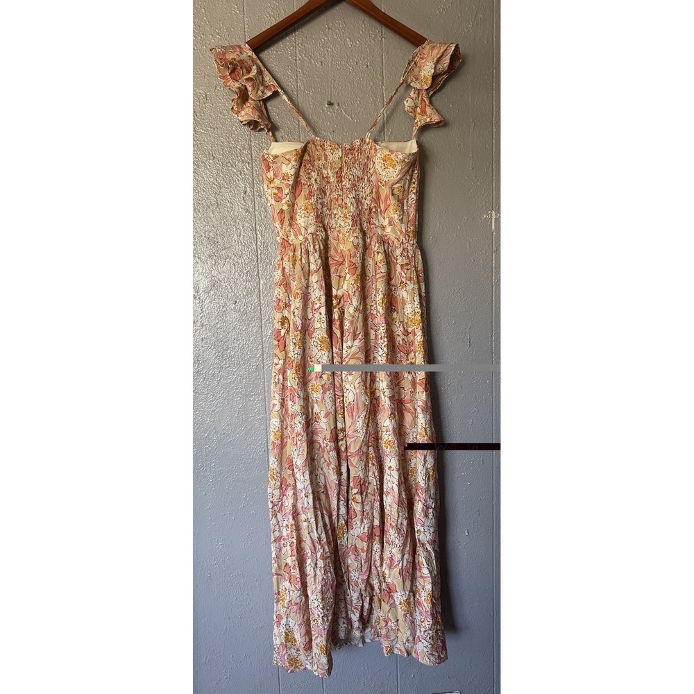 Dress Forum Los Angeles Women's Peach Floral Sleeveless Maxi Dress Size M Fairy - Picture 2 of 6